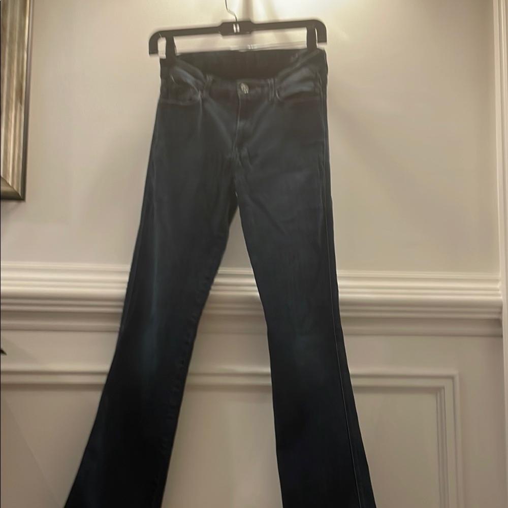7 For All Mankind Black Flare Wide Leg Pants